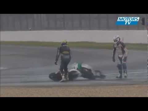 An unusual crash for two race bikes - Benny Hill theme added
