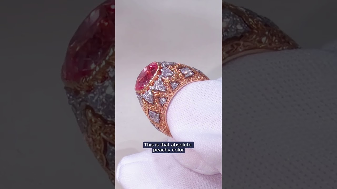 Buccellati Padparadscha Sapphire Ring, 4.50 Carats