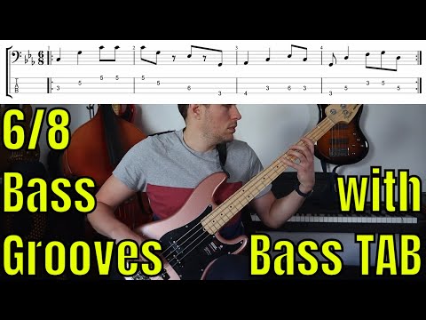 Six Eight Bass Grooves - Learn 4 Basslines in 6/8 Time Signature - Bass Practice Diary - 8 June 2021