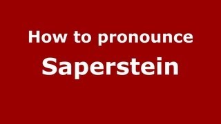 How to pronounce Saperstein