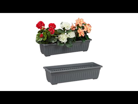 Blumenkasten im 2er Set Grau - Kunststoff - 59 x 14 x 21 cm