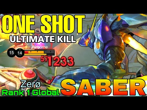 Hyper Carry Saber One Shot Kills - Top 1 Global Saber by Zerø - Mobile Legends