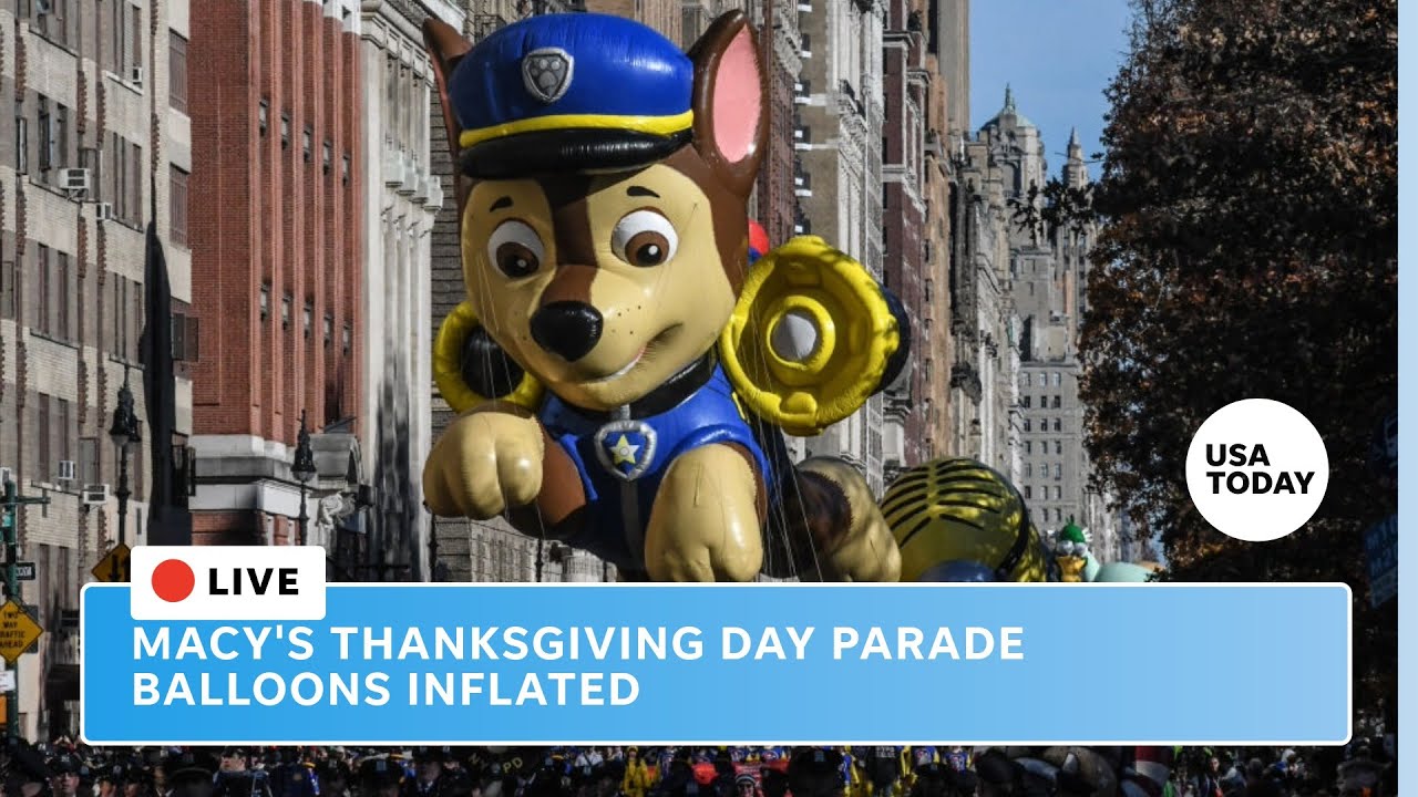 Macy's Thanksgiving Day Parade balloons inflated