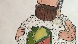 How Fast Can You Make A Sushi Roll? - Artist NAKI paints live