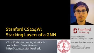 Stanford CS224W: Machine Learning with Graphs | 2021 | Lecture 7.3 - Stacking layers of a GNN