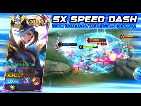 LING FASTHAND 5X DASH COMBO MAKE ENEMY HATE ME | BEST ROTATION TO RANK UP 2024 | Mobile Legends
