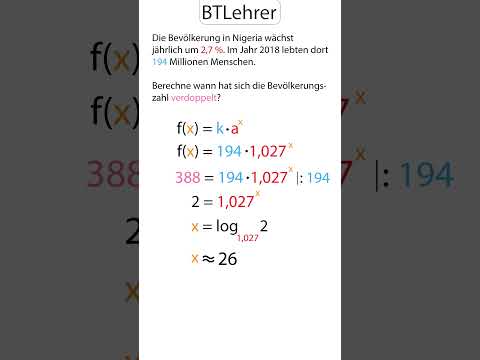 Verdoppelungs- und Halbwertszeiten leicht erklärt | Exponential Funktion | #shorts