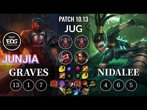 EDG JunJia Graves vs Nidalee Jungle - KR Patch 10.13