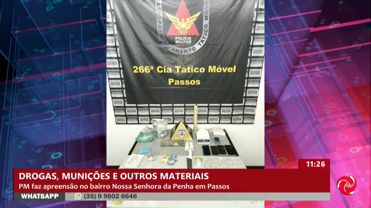 PM apreende drogas e prende casal durante operação em Passos