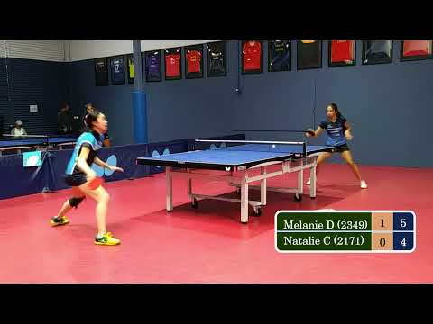Melanie Diaz (2349) vs Natalie Chan (2171) - Butterfly Bay Area Championship at TTA on 6-4-2022