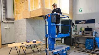 Building a Garage Office with Big Windows and Wood Wool Panels