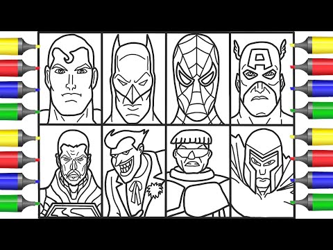 Superheroes vs Villains Coloring Pages/Superman/Batman/Spider-Man /Music [NCS] /