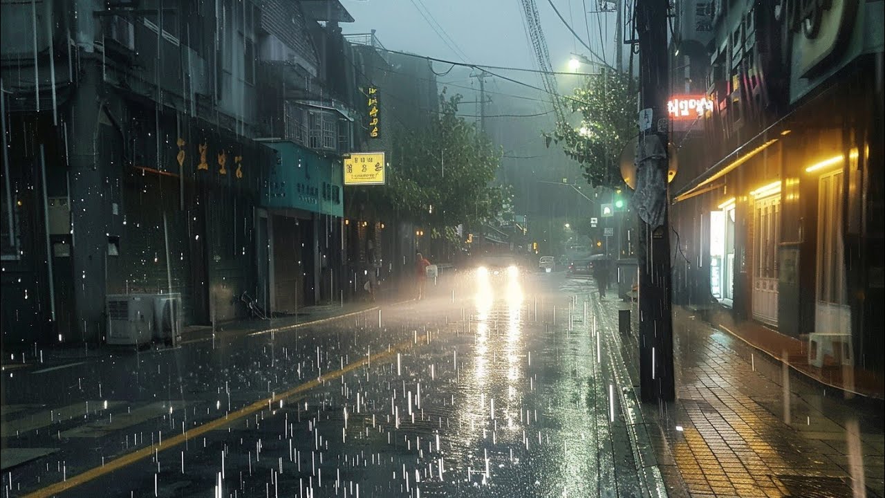 I don't know why I walk in the heavy rain. Relaxing Sound for Sleep Study Meditation. White Noise.