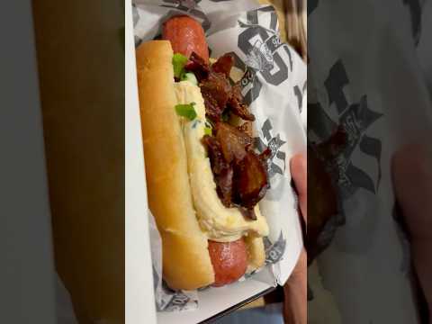 Chicago Blackhawks Banner Dog Food Review #chicago #foodshorts #blackhawks #foodie #fyp