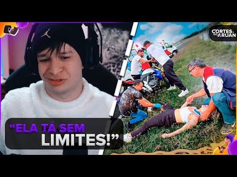 ARUAN REAGE: MINHA NAMORADA CAIU DE MOTO 😭 * cb1000 * (LEO DA HORNET)  - Cortes do Aruan