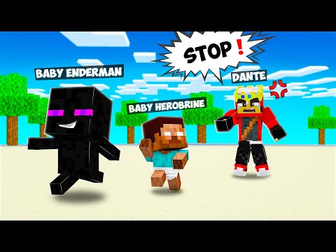 Insane Twist: Baby Herobrine Stalks Baby Enderman in Minecraft