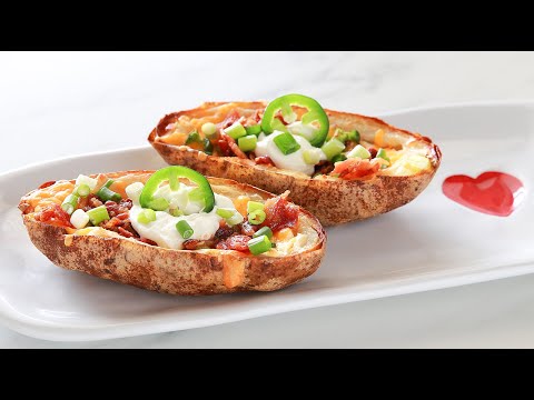 Baked Potato Skins with Cheese and Bacon