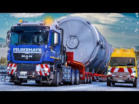 ETS 2: SCHWERTRANSPORT durch Eis und Schnee | Silo-Lieferung nach Breslau | EURO TRUCK SIMULATOR 2
