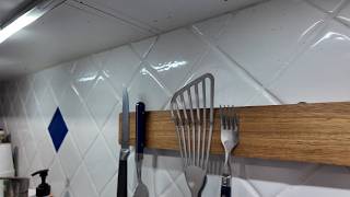 Magnetic Knife Holder for Wall, Acacia Wood Magnetic Knife Strip 16”, Strong N50 Knife Magnet Rack,