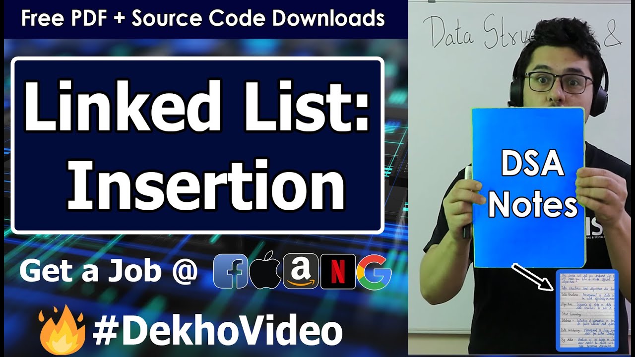 Video thumbnail for Insertion of a Node in a Linked List Data Structure