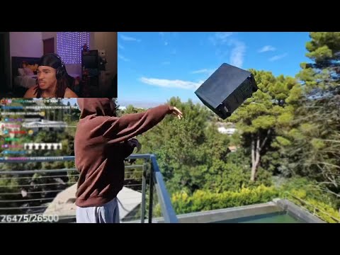 Plaqueboymax Reacts to Kaysan Throwing Silky's PC in the Pool