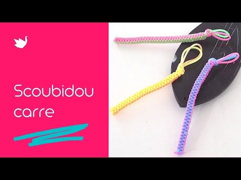 Comment faire un scoubidou carré à 4 fils (bicolore)