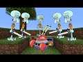 Minecraft Speedrunner Mr Krabs VS 5 Squidwards