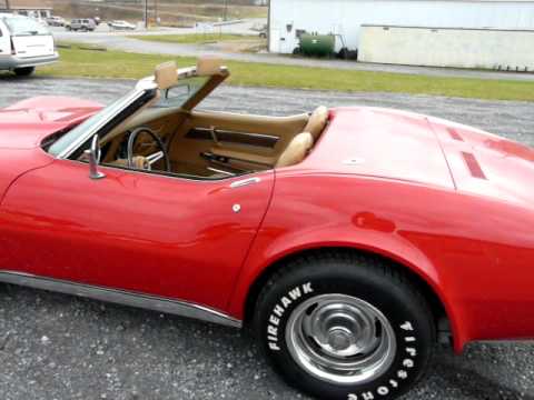 1974 Mille Miglia Red Corvette 4spd Stingray Convertible Video