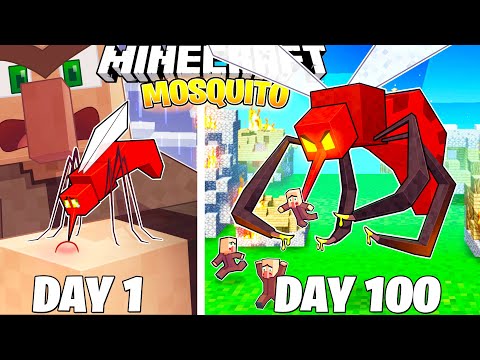 Survived 100 Days as Mosquito, Epic Pranks in Minecraft!