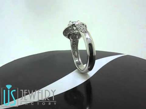SKU: ER-206 Round Cut Diamond Engagement Ring 14k White Gold