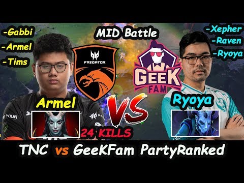 TNC Armel [Queen Of Pain] vs Geek Fam Ryoya [Riki] Party Ranked Battle Dota2 7.22 Gameplay