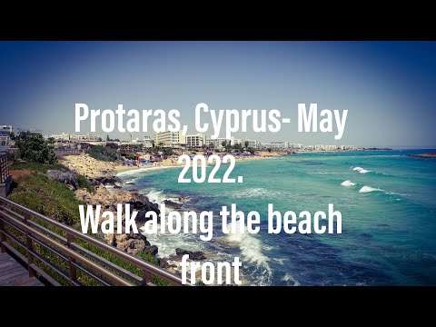 PROTARAS, CYPRUS, MAY 2022 - Walk along the beach front
