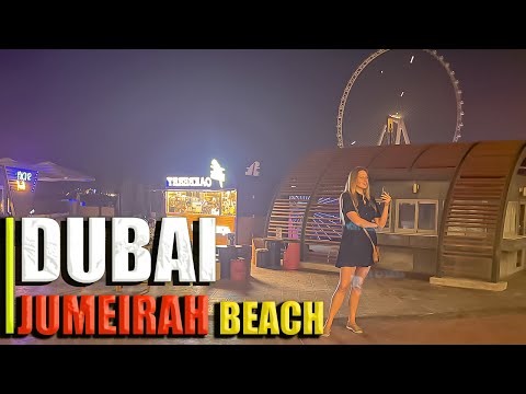 Amazing walking tour around Dubai in Jumeirah Beach at night and see the worlds largest Carousel