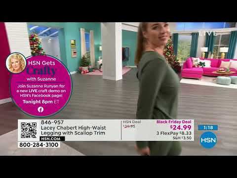 Lacey Chabert HighWaist Legging with Scallop Trim