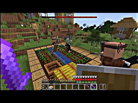 MINECRAFT PILLAGERS RAID FIGHT WITH GUARD VILLAGER FULL RAID GAMEPLAY||