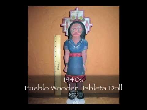 Frontier Plunder Indian Trading Post - 1940s Pueblo Tableta Wooden Doll