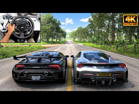 Lamborghini Huracán STO & Ferrari 488 Pista | Forza Horizon 5 | Thrustmaster T300RS gameplay