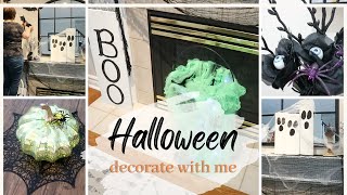 Halloween Decorate with Me | How to Create a Spooky Mantle | Halloween Decor 2021 Living Room