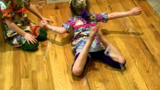 Savannah taping her twin sister Sophia