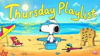 Thursday Beach Vibes with Snoopy 🌊🎶 | Summer Jazz Playlist for Calm & Happy Moments