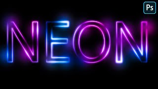 Neon Text Effect Photoshop Tutorial | Photoshop Tutorial for Beginners