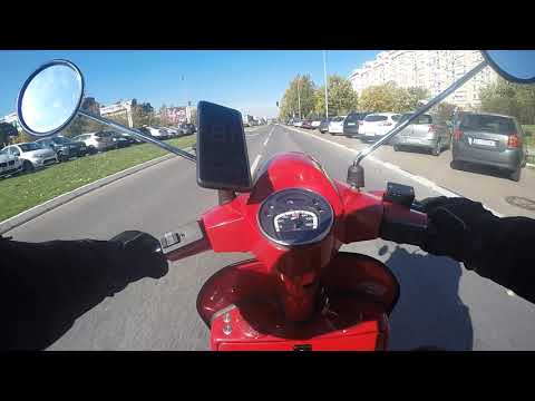 Vespa PX Malossi 221 0-100 acceleration test