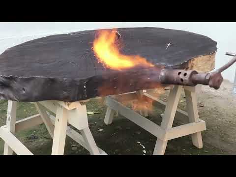 LIVE EDGE table.  EPIC FIRE  Table Build without EPOXY.