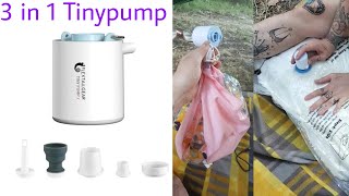 FLEXTAILGEAR TINY PUMP/ Mini Luftpumpe + Luftziehen für Vakuumbeutel + Licht / Taschenlampe