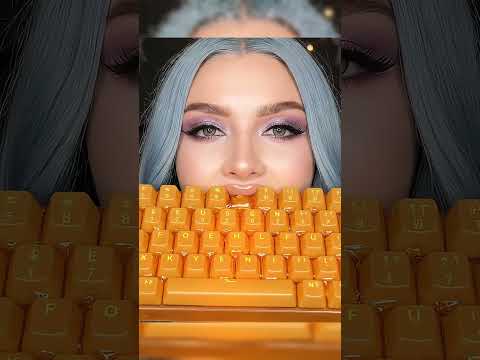 Would you eat this HONEY KEYBOARD? 🍯⌨️ Satisfying Honey ASMR