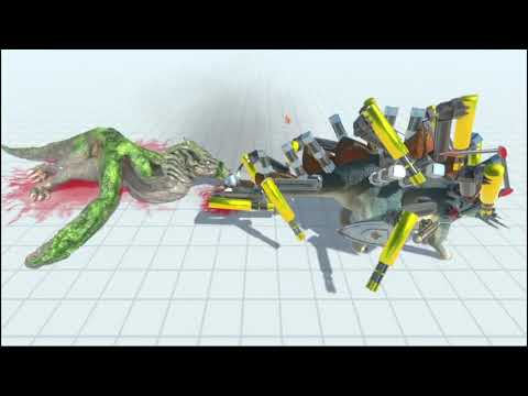 MACHINE GUN STEGOSAURUS VS EVERY UNIT | ANIMAL REVOLT BATTLE SIMULATOR | STEELRAPTOR