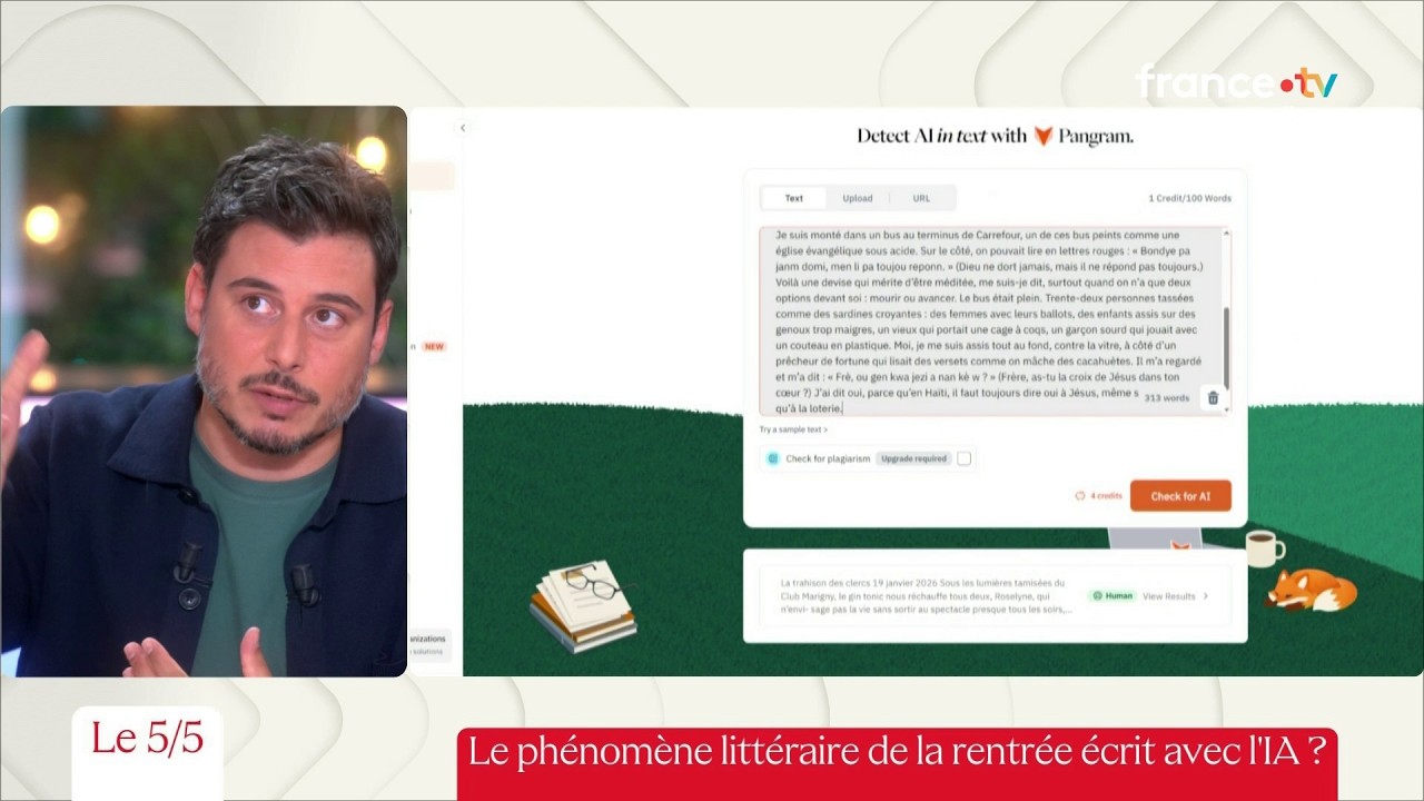 Le phénomène littéraire de la rentrée écrit avec l'IA ?  - Le 5/5 de Lorrain Sénéchal