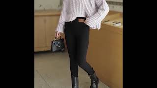 Anvirtue  Super thick cashmere leggings Winter Womens Velvet Warm Pants Hight Waist  cozyStretchy