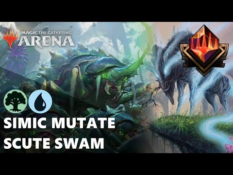 SIMIC MUTATE with SCUTE SWARM in MYTHIC! MTG Arena ladder Bo3 Standard