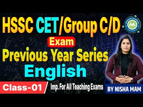 English Grammar  CET Pyq Series Class--1 also imp for Htet /Hssc group C/D / kvs By NIsha Sharma